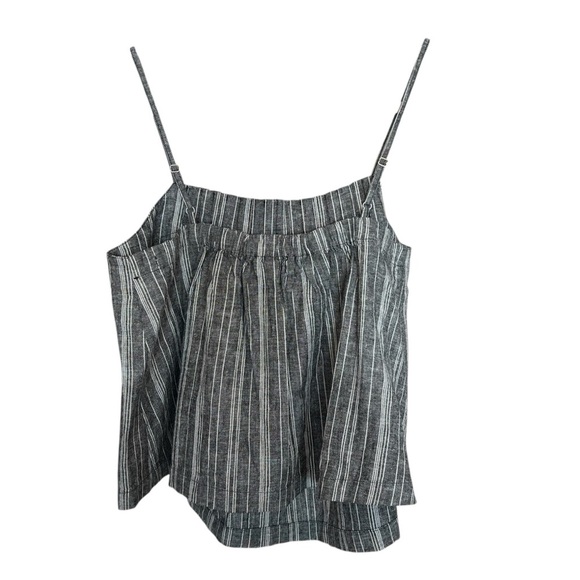 Outerknown Linen Tides Tank Grey White Stripe Small NWT Beach Vacation Coastal - Picture 2 of 5